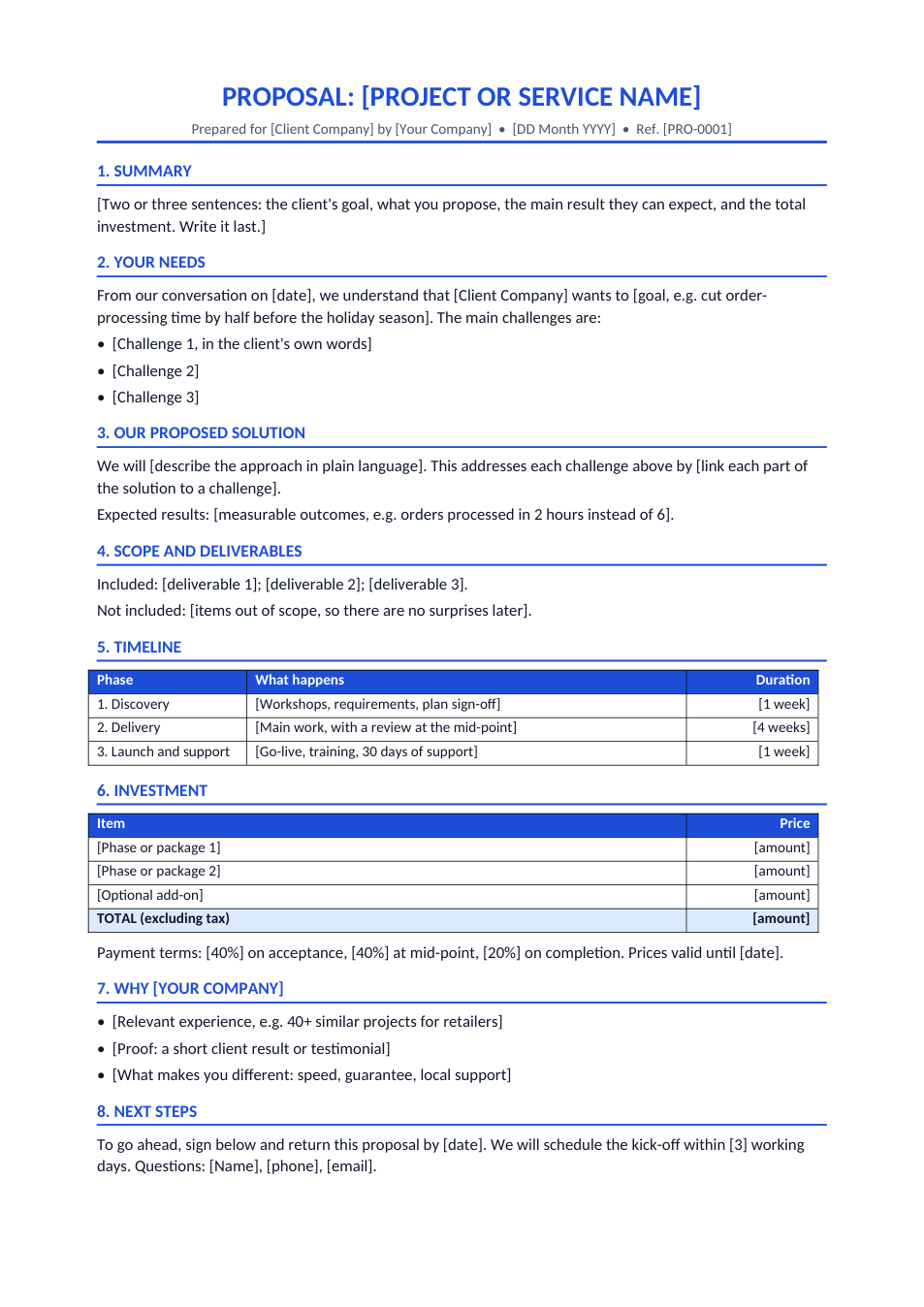 Business Proposal template preview
