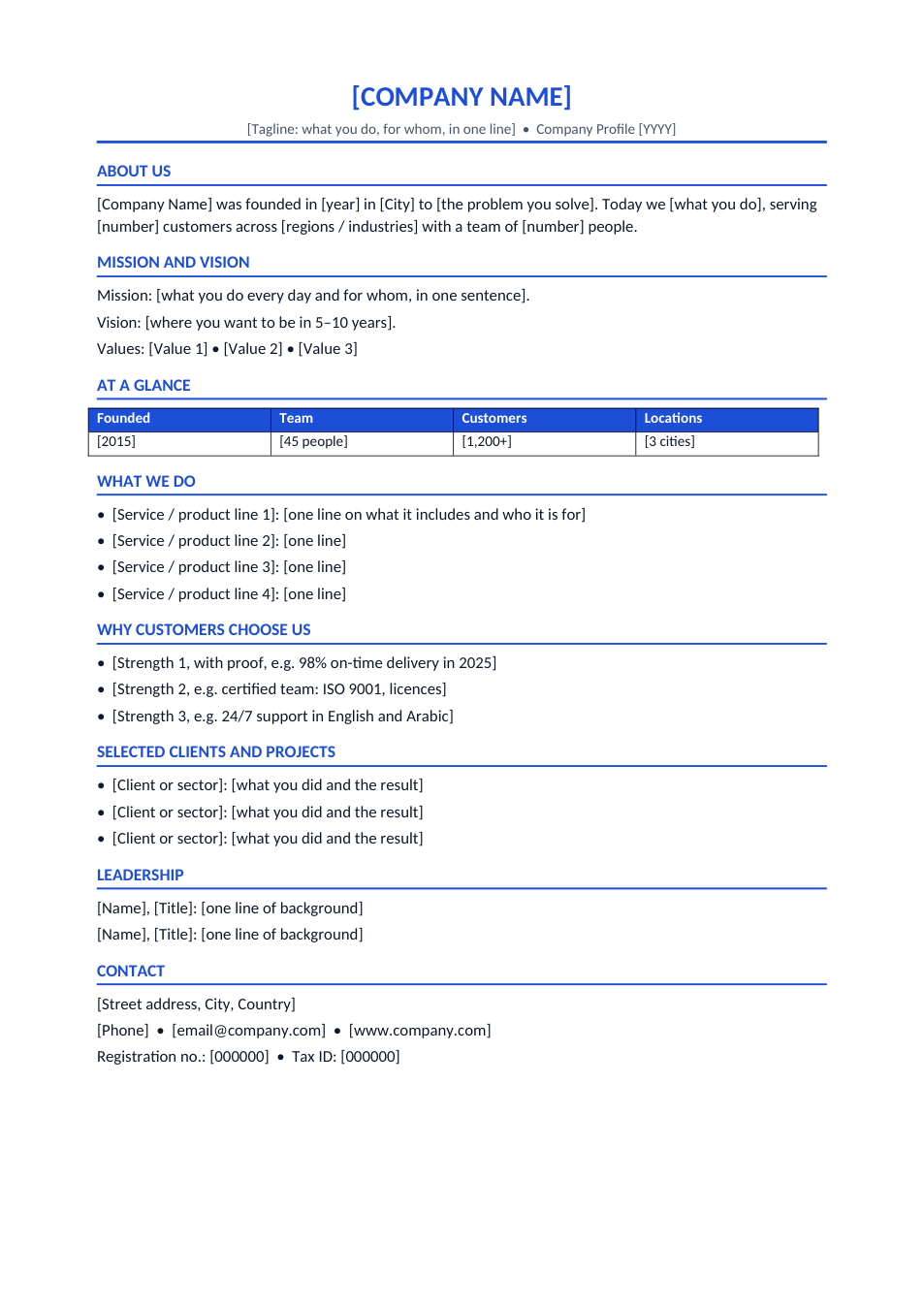 Company Profile template preview